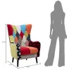Fauteuil en tissu patchwork Imperial 73 x 79 x 106 cm
