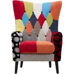 Fauteuil en tissu patchwork Imperial 73 x 79 x 106 cm