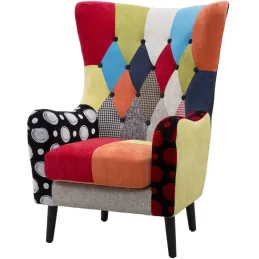 Fauteuil en tissu patchwork Imperial 73 x 79 x 106 cm