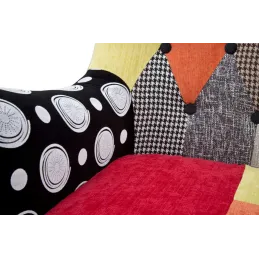 Fauteuil en tissu patchwork Imperial 73 x 79 x 106 cm