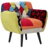 Fauteuil en tissu patchwork 71 x 63 x 78 cm