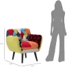 Fauteuil en tissu patchwork 71 x 63 x 78 cm