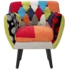 Fauteuil en tissu patchwork 71 x 63 x 78 cm