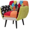 Fauteuil en tissu patchwork 71 x 63 x 78 cm