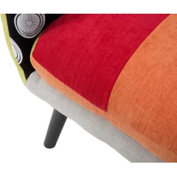 Fauteuil en tissu patchwork 71 x 63 x 78 cm