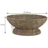 Corbeille sur pied en rotin antique diamètre 45cm