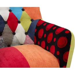 Fauteuil en tissu patchwork 71 x 63 x 78 cm