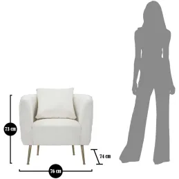 Fauteuil en tissu Bucarest 76 x 74 x 71 cm