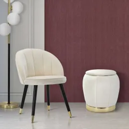 Pouf en tissu et métal 2 en 1 Paris 43 x 43 cm