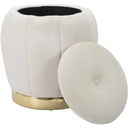 Pouf en tissu et métal 2 en 1 Paris 43 x 43 cm