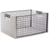 Corbeilles de rangement en bois vieilli et métal (Lot de 2)
