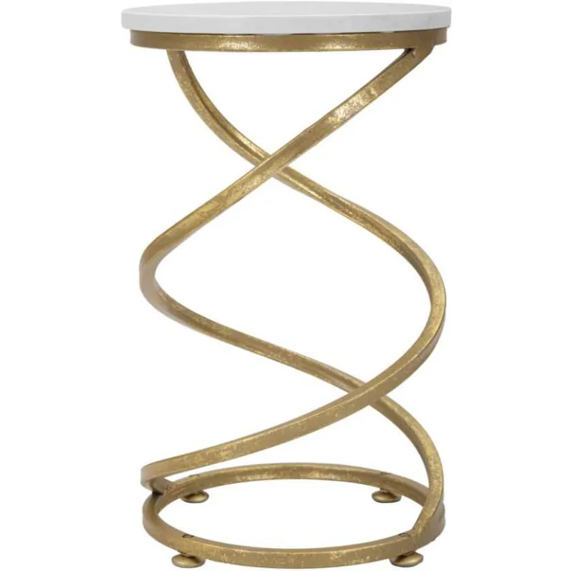 Bout de canapé en métal et marbre Spiral 27.5 x 47.5 cm