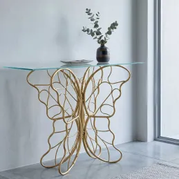 Console en métal doré Butterfly 110 x 40 x 76 cm