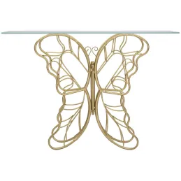 Console en métal doré Butterfly 110 x 40 x 76 cm