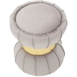 Pouf en tissu et métal Flower 40 x 44 cm