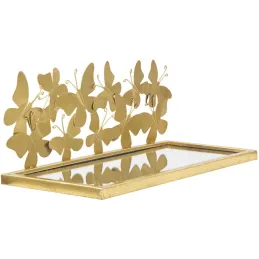 Etagère chevet en métal doré Butterfly 43 x 19.2 x 16.5 cm (Lot de 2)