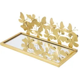 Etagère chevet en métal doré Butterfly 43 x 19.2 x 16.5 cm (Lot de 2)