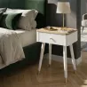 Table de chevet en bois de frêne Matera 45 x 32 x 62 cm