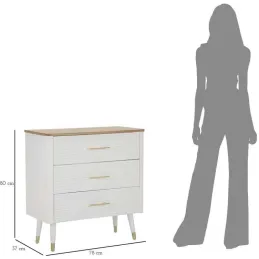 Commode en bois de frêne Matera 78 x 37 x 80 cm