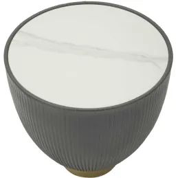 Table basse en métal et céramique Elge 46 x 45 cm