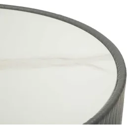 Table basse en métal et céramique Elge 46 x 45 cm