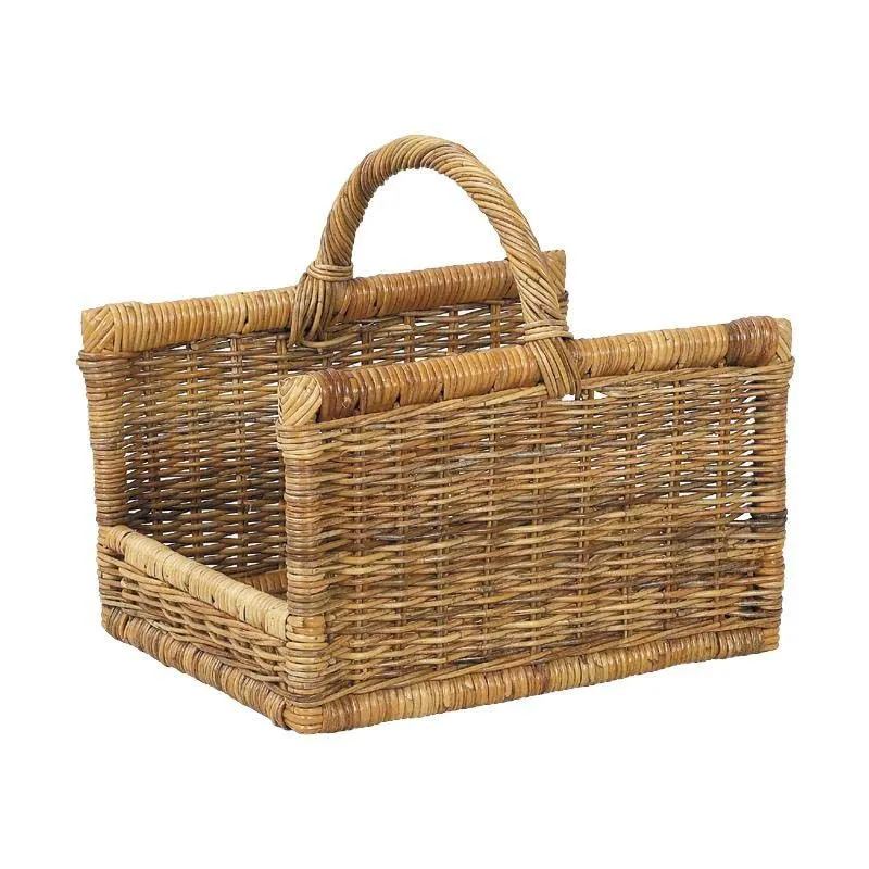 Panier à bûches en poelet avec anse renforcée