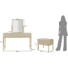 Coiffeuse en bois de pin avec miroir et tabouret Luxury