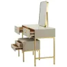 Coiffeuse en bois de pin avec miroir et tabouret Luxury