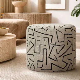 Pouf en tissu Nairobi 44 x 40 cm