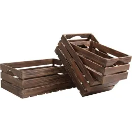 Caisses en bois vieilli (Lot de 3)