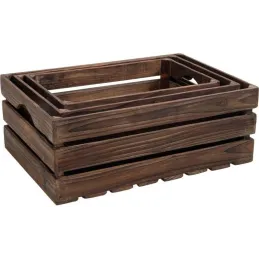 Caisses en bois vieilli (Lot de 3)