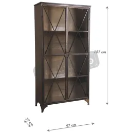 Armoire en métal et verre