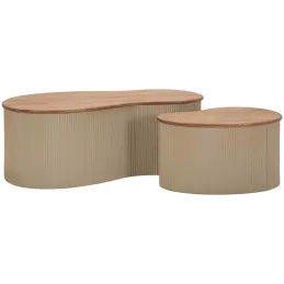 Table basse en bois d'hévéa Frankfurt (Set de 2)