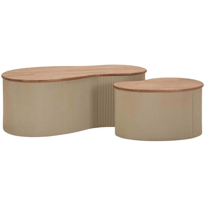 Table basse en bois d'hévéa Frankfurt (Set de 2)