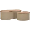 Table basse en bois d'hévéa Frankfurt (Set de 2)