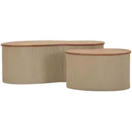 Table basse en bois d'hévéa Frankfurt (Set de 2)