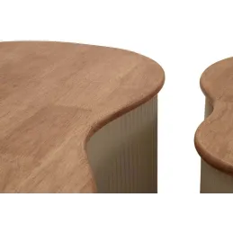 Table basse en bois d'hévéa Frankfurt (Set de 2)