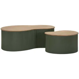 Table basse en bois d'hévéa Frankfurt (Set de 2)