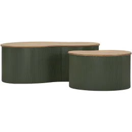 Table basse en bois d'hévéa Frankfurt (Set de 2)