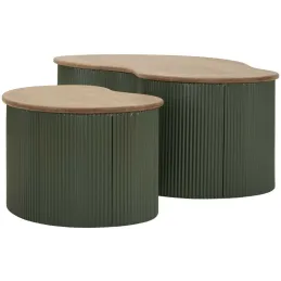Table basse en bois d'hévéa Frankfurt (Set de 2)