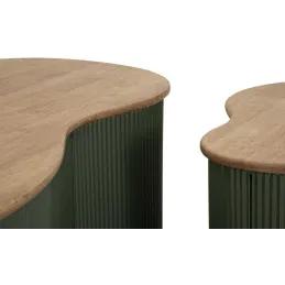 Table basse en bois d'hévéa Frankfurt (Set de 2)