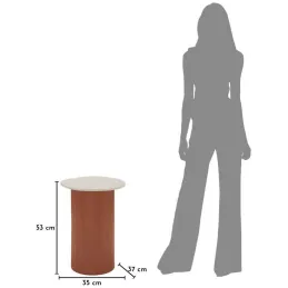 Bout de canapé en métal et marbre artificiel Frankfurt