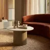 Bout de canapé en métal et marbre artificiel Frankfurt