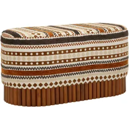Banc ovale en tissu Etnic 82 x 40 x 40 cm