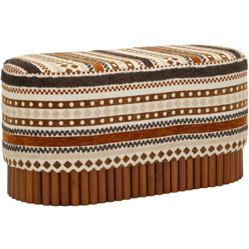 Banc ovale en tissu Etnic 82 x 40 x 40 cm