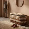 Banc ovale en tissu Etnic 82 x 40 x 40 cm