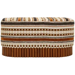 Banc ovale en tissu Etnic 82 x 40 x 40 cm