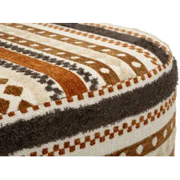 Banc ovale en tissu Etnic 82 x 40 x 40 cm