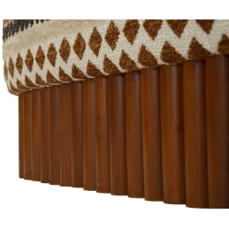 Banc ovale en tissu Etnic 82 x 40 x 40 cm