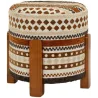 Pouf en tissu avec pieds en bois Ethnic